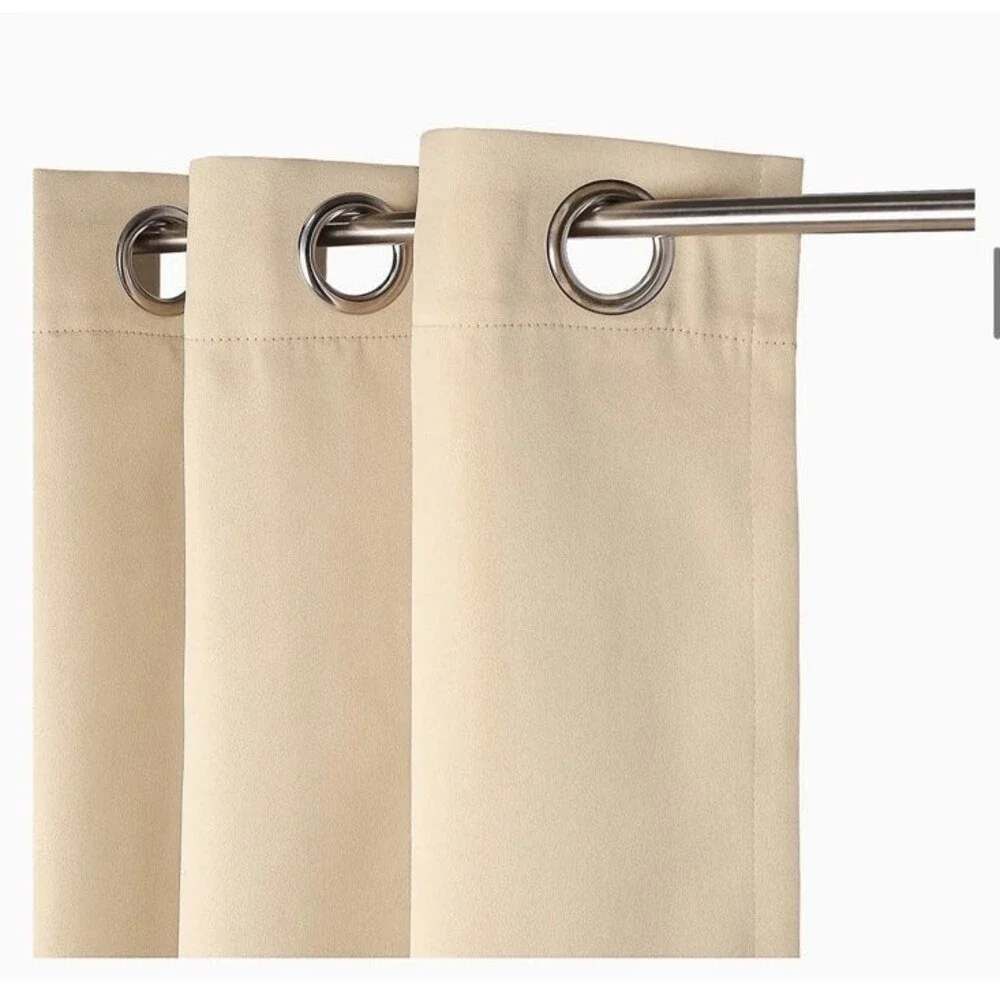 Blackout Curtains for Bedroom Beige 84 Inches Long Privacy & Noise Reducing